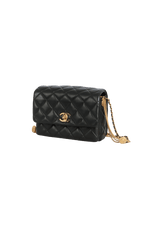 PRECIOUS BUTTON QUILTED FLAP BAG