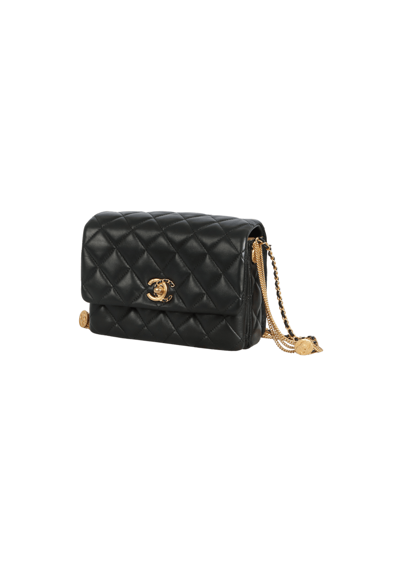 PRECIOUS BUTTON QUILTED FLAP BAG