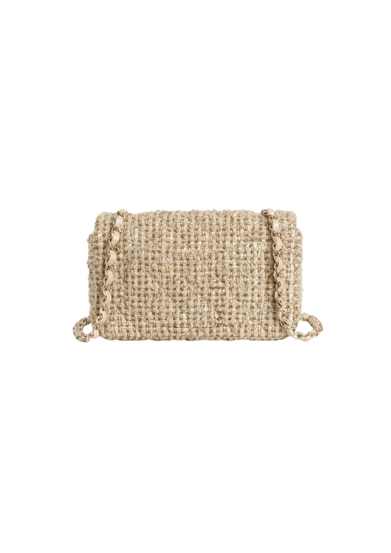 RECTANGULAR MINI FLAP BAG TWEED