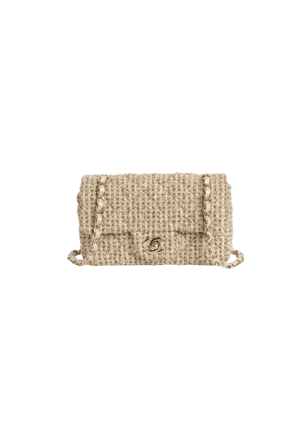 RECTANGULAR MINI FLAP BAG TWEED