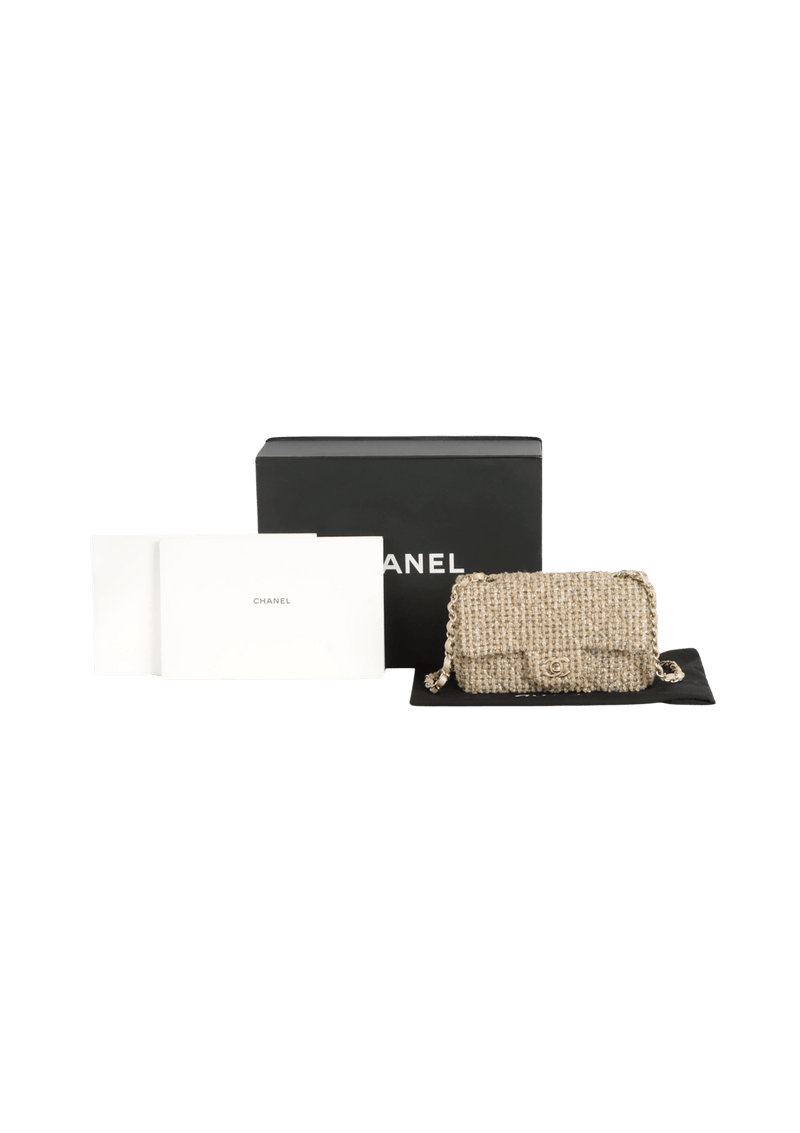 RECTANGULAR MINI FLAP BAG TWEED