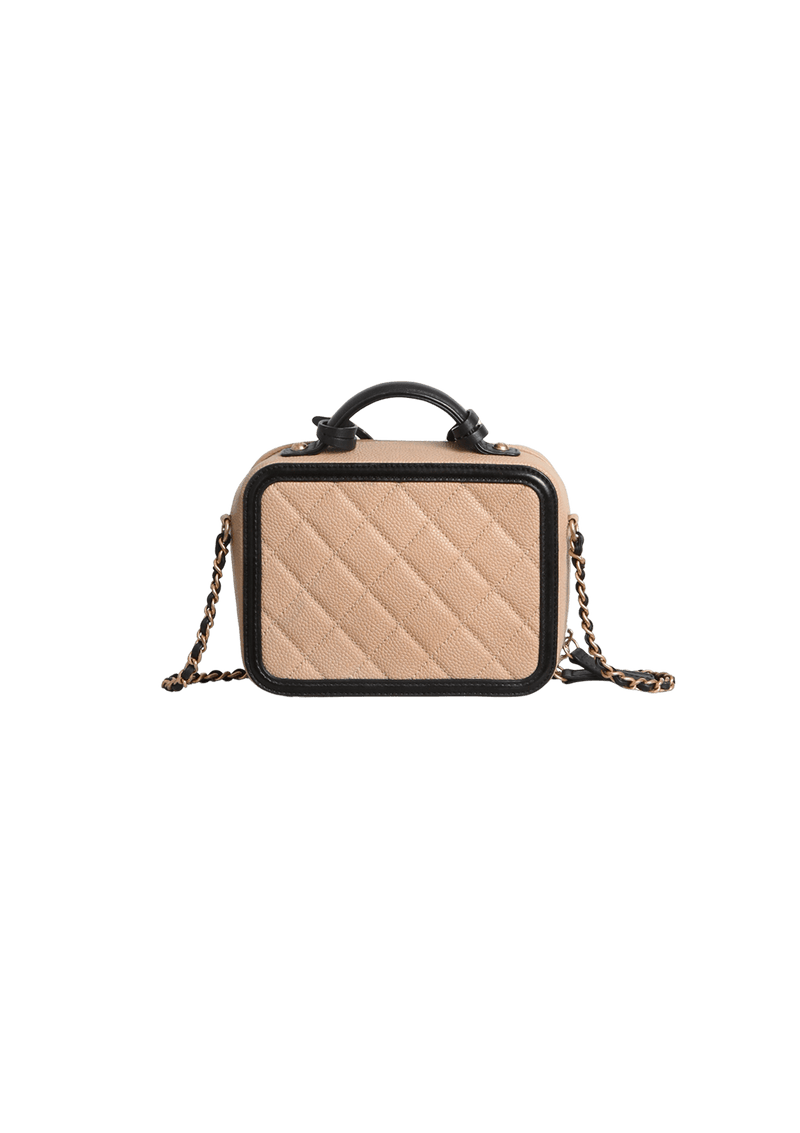 SMALL CC FILIGREE VANITY CASE CAVIAR