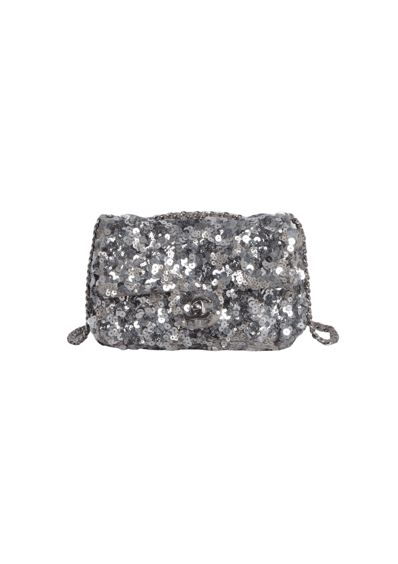 SMALL CC SINGLE FLAP BAG SEQUIN