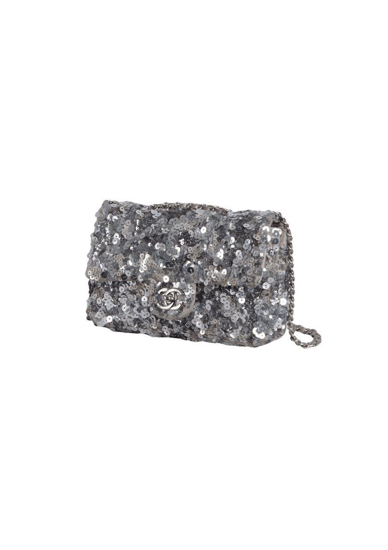 SMALL CC SINGLE FLAP BAG SEQUIN