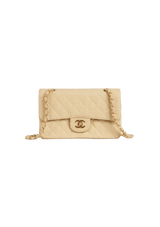 SMALL CLASSIC DOUBLE FLAP RAFFIA