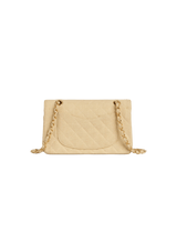 SMALL CLASSIC DOUBLE FLAP RAFFIA