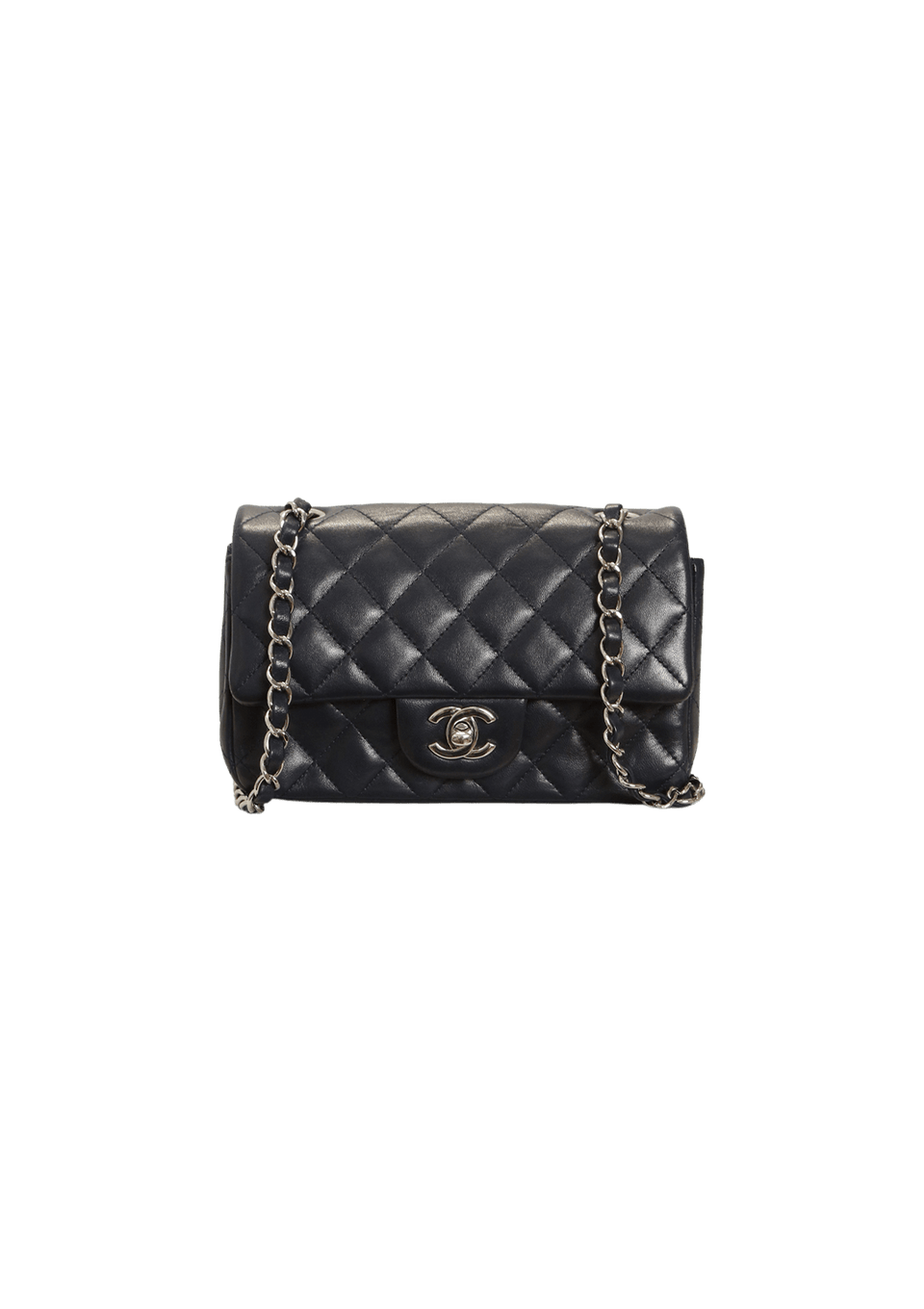 BOLSA CHANEL SMALL CLASSIC SINGLE FLAP LAMBSKIN AZUL ORIGINAL – Gringa