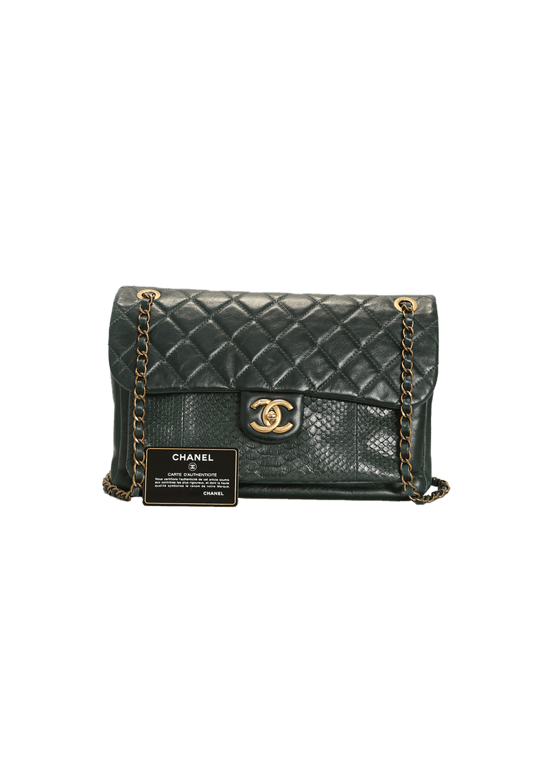 URBAN MIX FLAP BAG PYTHON