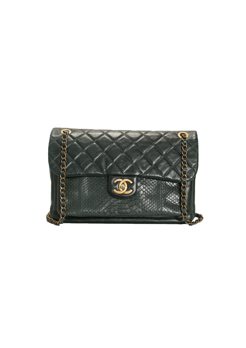 URBAN MIX FLAP BAG PYTHON