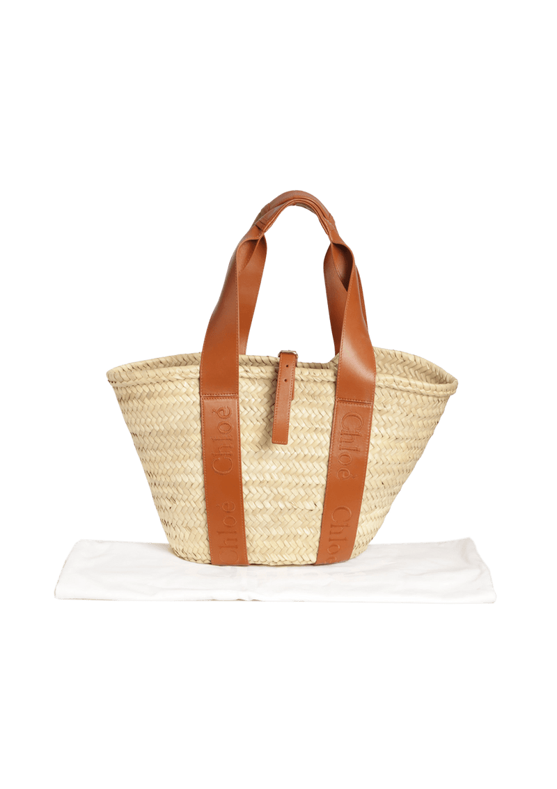 MEDIUM RAFFIA BASKET BAG