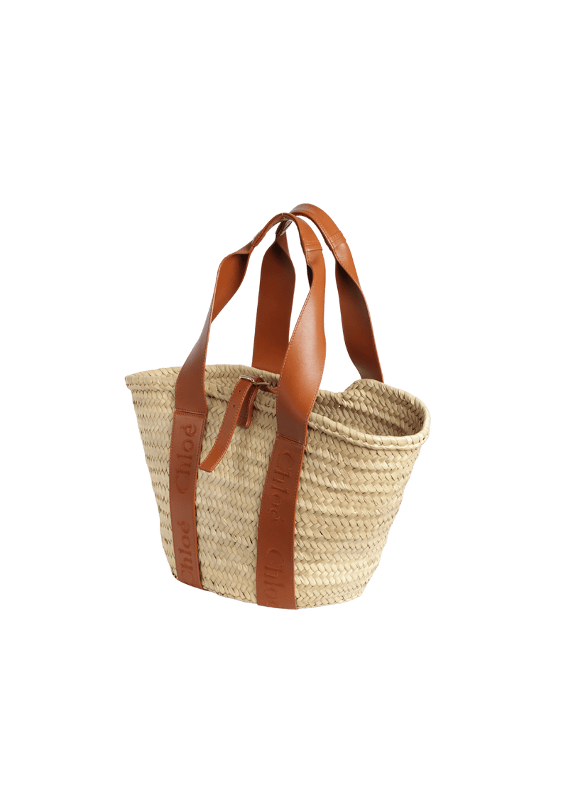 MEDIUM RAFFIA BASKET BAG