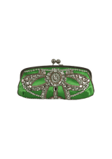SATIN CRYSTAL EMBELLISHMENTS CLUTCH