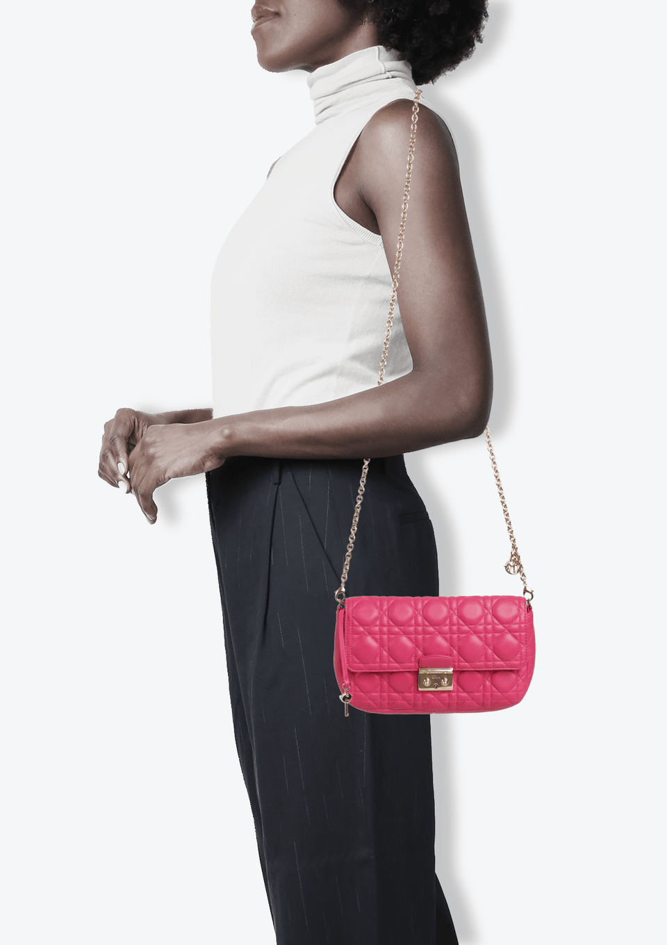 BOLSA CHRISTIAN DIOR CANNAGE MISS DIOR PROMENADE POUCH ROSA