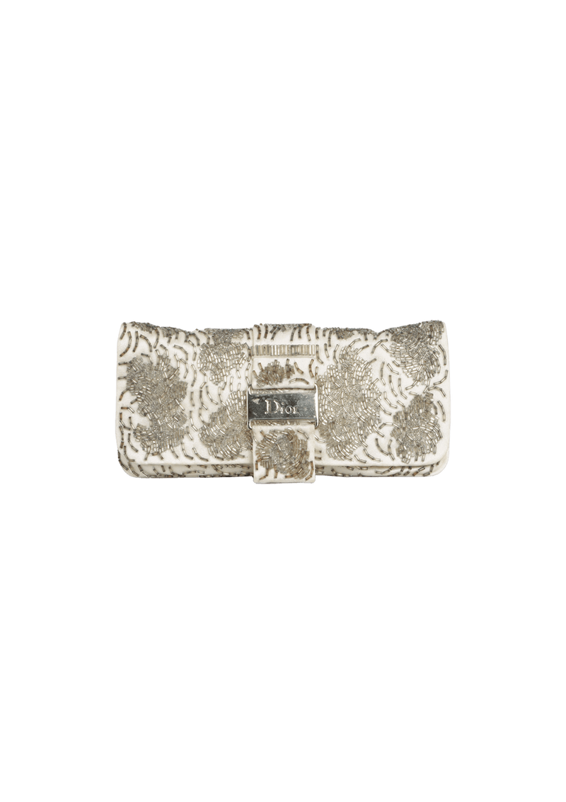 EMBROIDERED SATIN CLUTCH