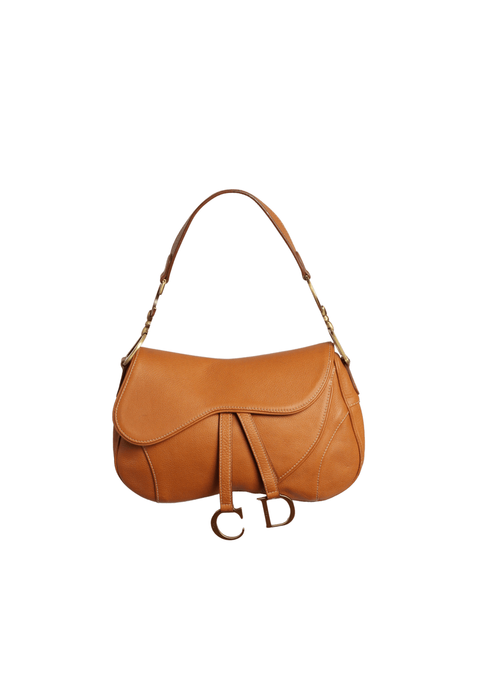 BOLSA CHRISTIAN DIOR LEATHER DOUBLE SADDLE BAG MARROM ORIGINAL