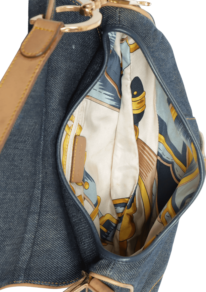 MEDIUM DENIM SADDLE BAG