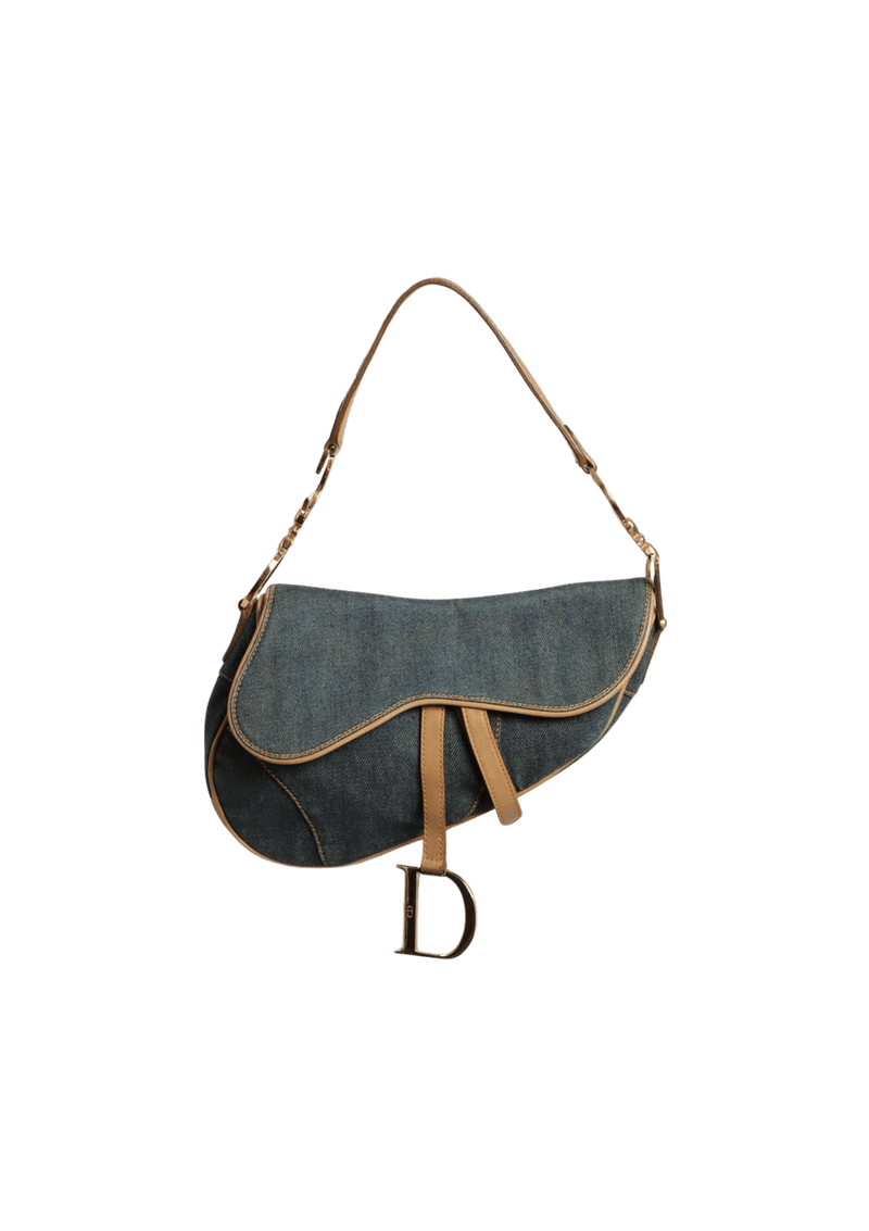 MEDIUM DENIM SADDLE BAG