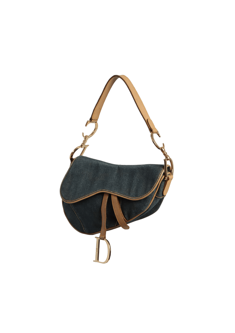 MEDIUM DENIM SADDLE BAG