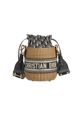 OBLIQUE LADY DIOR WICKER BUCKET