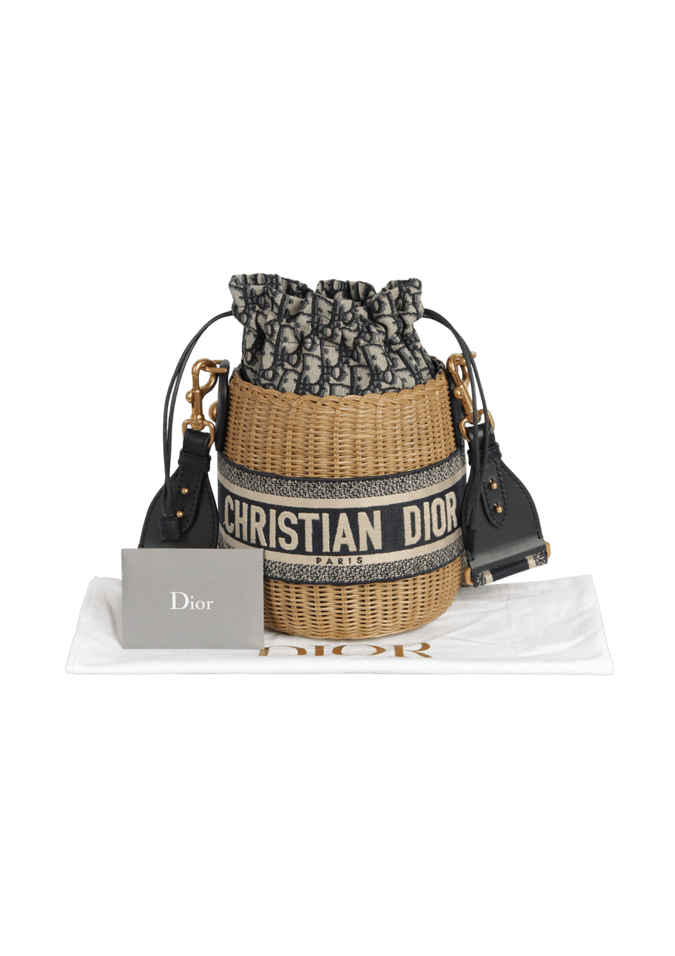 BOLSA CHRISTIAN DIOR OBLIQUE LADY DIOR WICKER BUCKET BEGE ORIGINAL