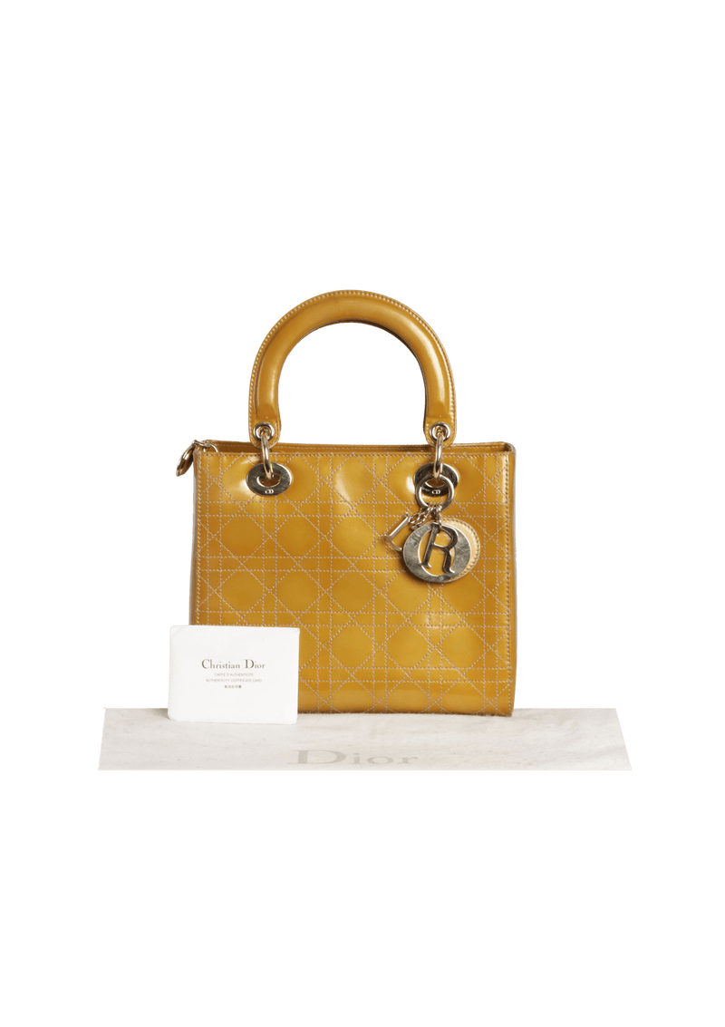 STITCH PATENT LADY DIOR MEDIUM