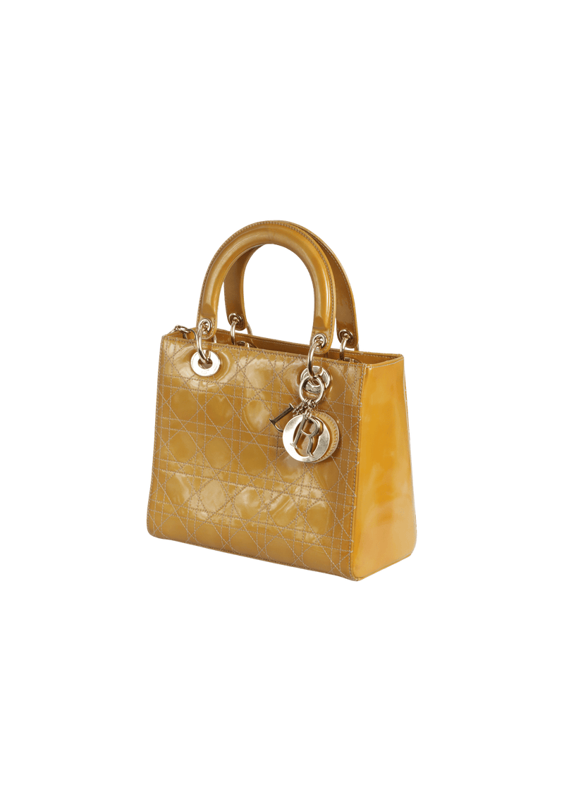 STITCH PATENT LADY DIOR MEDIUM