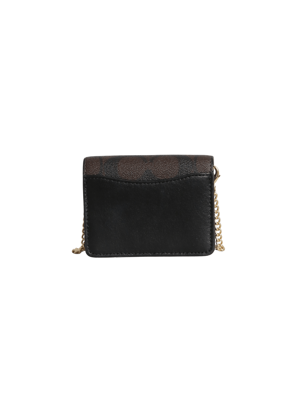 BOLSA COACH MINI SIGNATURE WALLET ON CHAIN MARROM ORIGINAL – Gringa