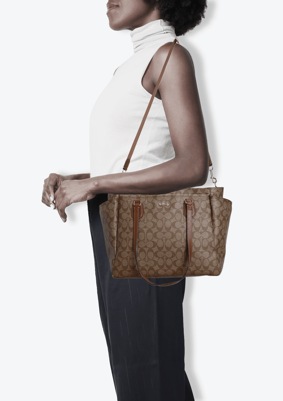 BOLSA COACH SIGNATURE DIAPER BAG MARROM ORIGINAL – Gringa