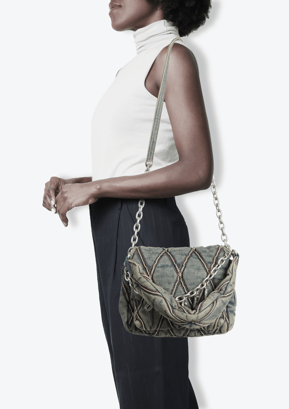 BOLSA DIESEL DENIM CHARM-D SHOULDER BAG AZUL ORIGINAL – Gringa