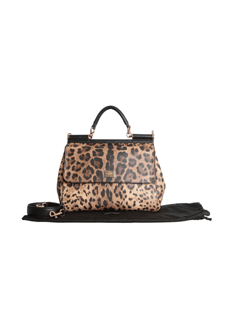 LARGE DAUPHINE LEOPARD MISS SICILY BAG