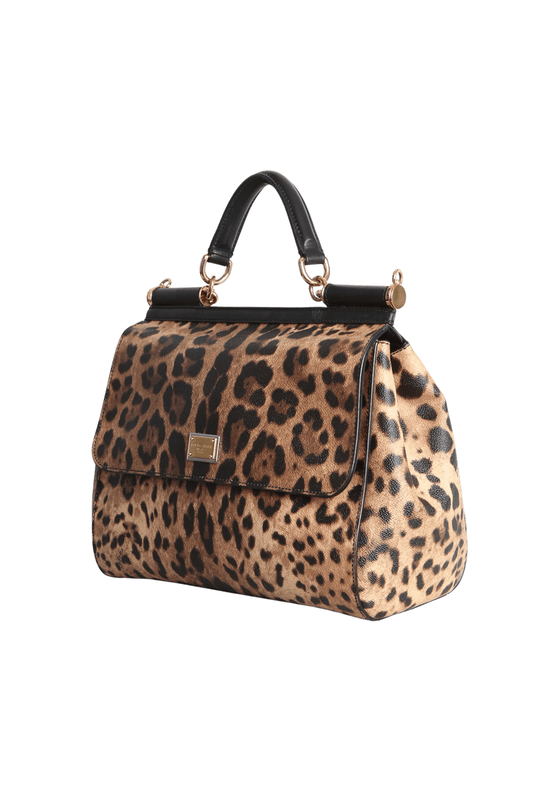 LARGE DAUPHINE LEOPARD MISS SICILY BAG