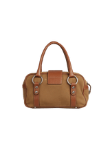 LEATHER-TRIMMED BUCKLE BAG