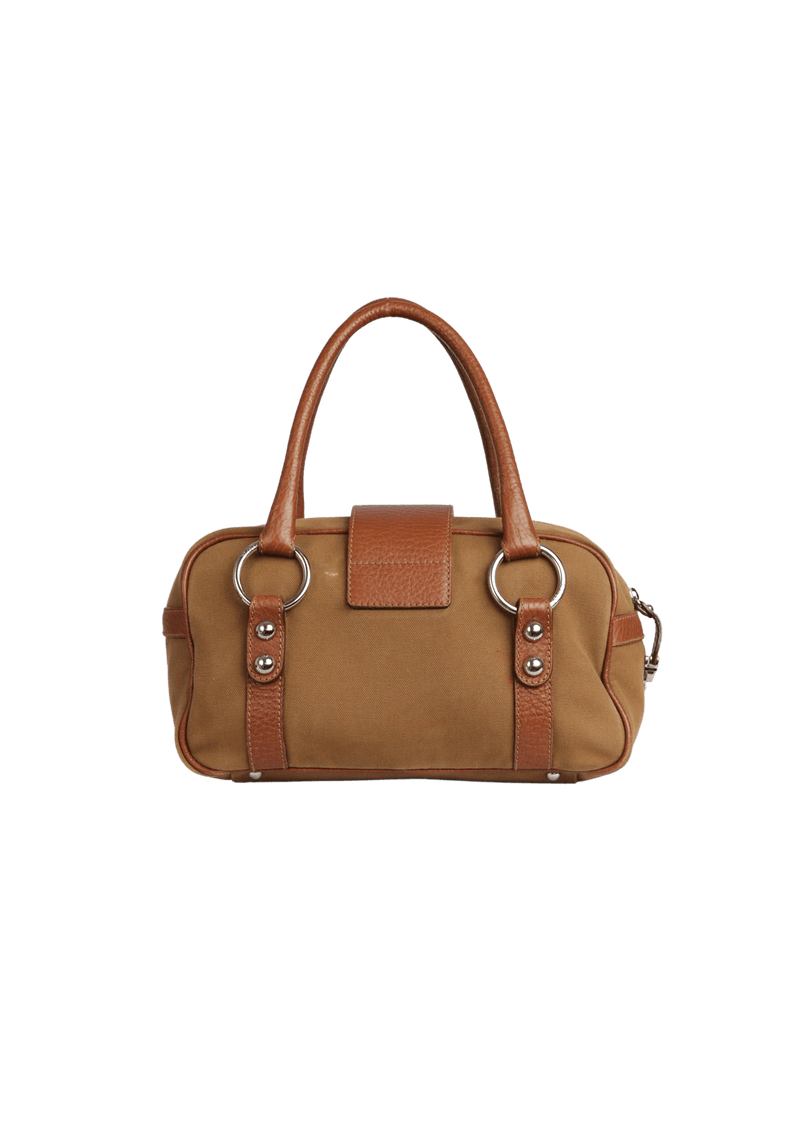 LEATHER-TRIMMED BUCKLE BAG