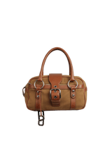 LEATHER-TRIMMED BUCKLE BAG