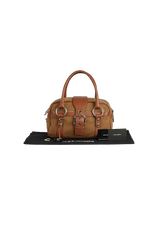 LEATHER-TRIMMED BUCKLE BAG