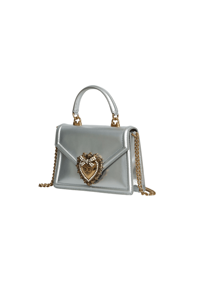 Dolce & Gabbana Devotion Mini Leather Top-handle Bag In White