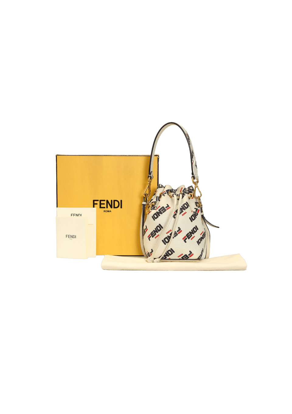 BOLSA FENDI FILA MANIA MINI MON TRESOR BUCKET BAG BRANCO ORIGINAL