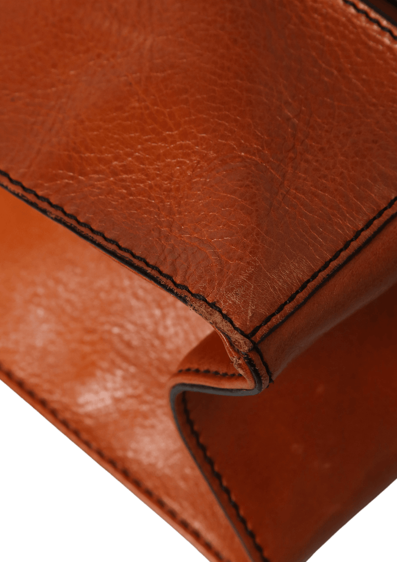 VINTAGE LEATHER OPEN TOTE