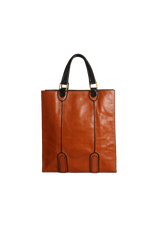 VINTAGE LEATHER OPEN TOTE