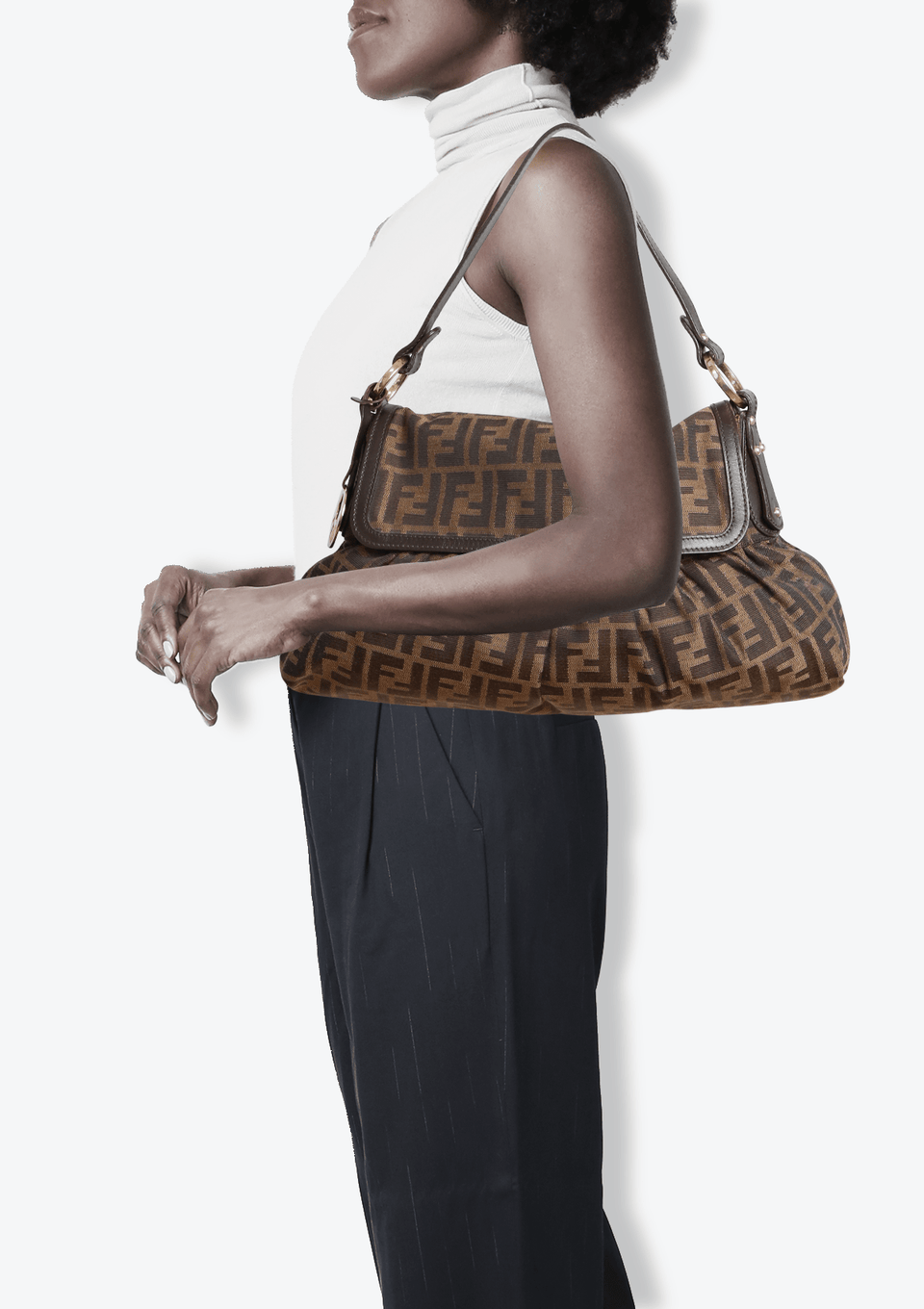 BOLSA FENDI ZUCCA CHEF BAG MARROM ORIGINAL – Gringa
