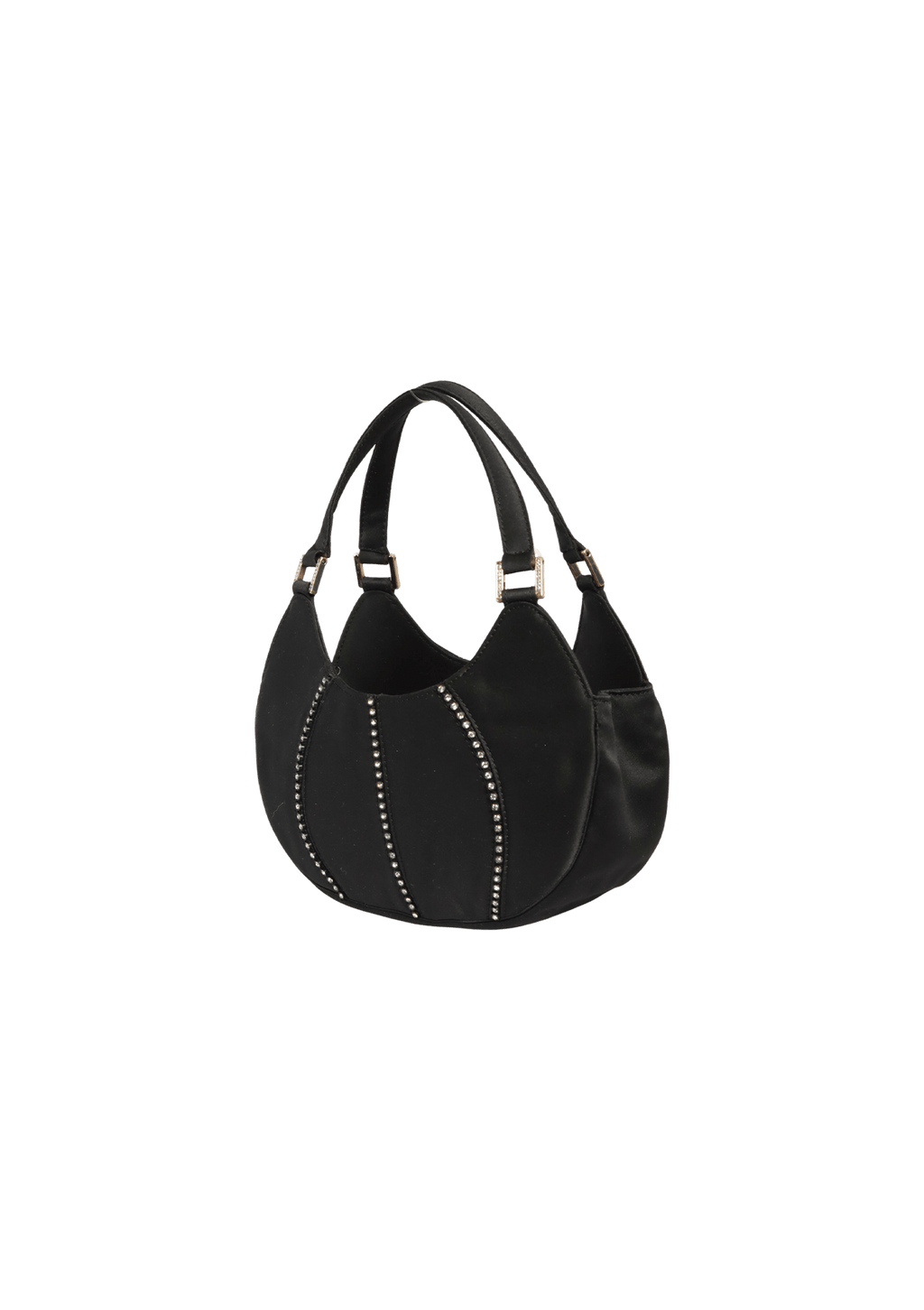 BOLSA GIANNI VERSACE VINTAGE SATIN HOBO BAG PRETO ORIGINAL – Gringa