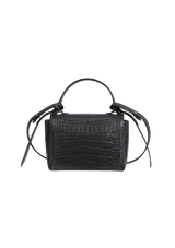 CROCODILE EMBOSSED MINI EDEN TOP HANDLE BAG