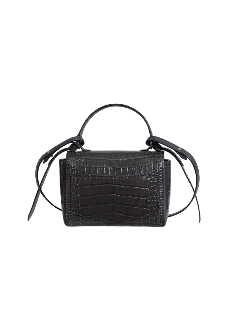 CROCODILE EMBOSSED MINI EDEN TOP HANDLE BAG