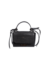 CROCODILE EMBOSSED MINI EDEN TOP HANDLE BAG