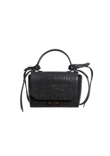 CROCODILE EMBOSSED MINI EDEN TOP HANDLE BAG