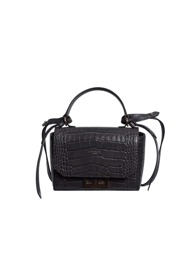 CROCODILE EMBOSSED MINI EDEN TOP HANDLE BAG