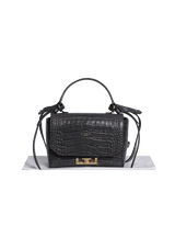 CROCODILE EMBOSSED MINI EDEN TOP HANDLE BAG