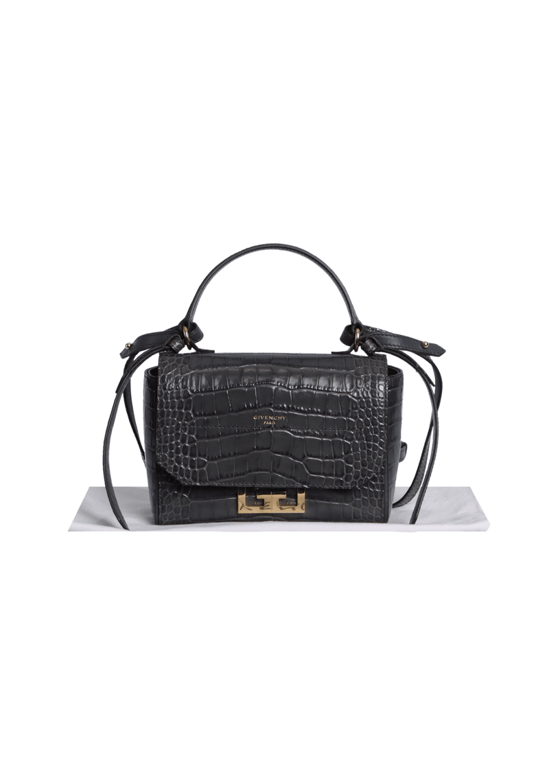 CROCODILE EMBOSSED MINI EDEN TOP HANDLE BAG