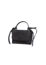 CROCODILE EMBOSSED MINI EDEN TOP HANDLE BAG