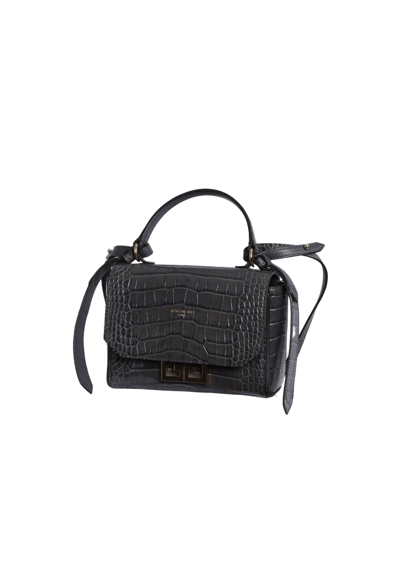 CROCODILE EMBOSSED MINI EDEN TOP HANDLE BAG